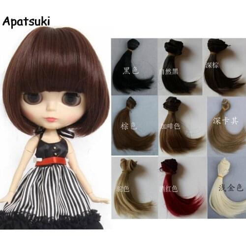 10*100cm Doll Wigs For Barbie Doll DIY Doll Nature Curly Hair Wavy Wigs Natural Brown Khaki Color Hair For 1/3 1/4 1/6 BJD doll