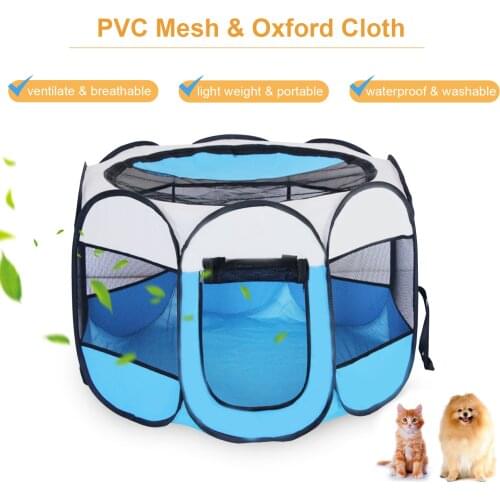 Pet Cage Portable Pet Playpen for Dogs Cats Puppy Outdoor Waterproof Foldable Pet Kennel House Camping Tent Dog Bed Fence