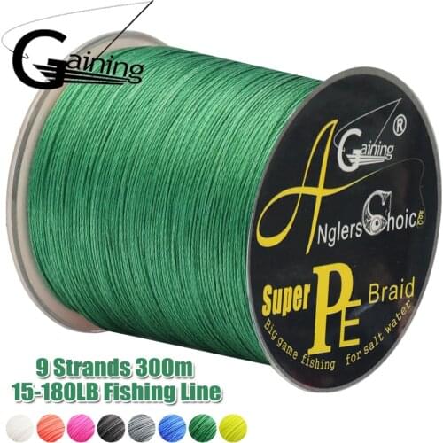 9 Strands Braided Fishing Line 300M PE Wire 15LB-180LB Multi Color Multifilament Fishing Line 8 Colors to Choose