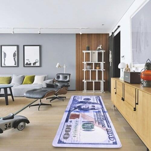 Creativity US Dollar Banknote Plush Carpet Anti-slip Unique Soft Velvet Floor Mat For Living Room Bedroom Decorative Carpet