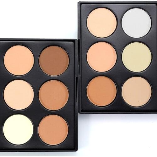POPFEEL 6 Colors Face Highlighter Powder Palette Corrector Concealer Power Palette Contouring Highlighter Bronzer Makeup Powder