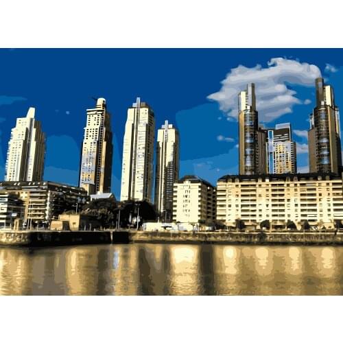 MaHuaf-j292 Argentina Buenos Aires city skyscraper painting by numbers paint canvas for home decor