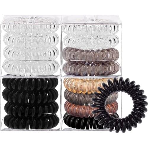 4 Pcs Rubber Hair Bands for Women Hair Accessories Girl Phone Cord Spiral Hair Ties Gum Cute Elastic Hair Rings Band 2021