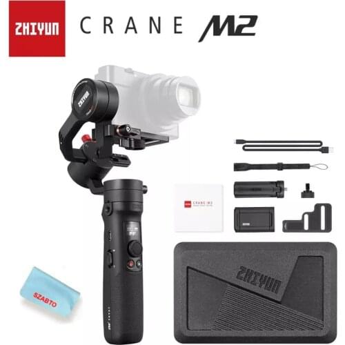 Zhiyun Crane M2 Official Handheld 3-Axis Gimbal Stabilizer for Mirrorless Camera, Gopro, Smartphone with Grip Tripod
