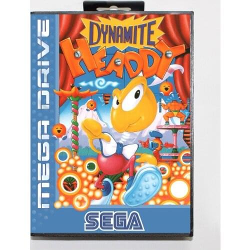 Hottest 16 bit Sega MD game Cartridge with Retail box - Dynamite Headdy game card for Megadrive Genesis system