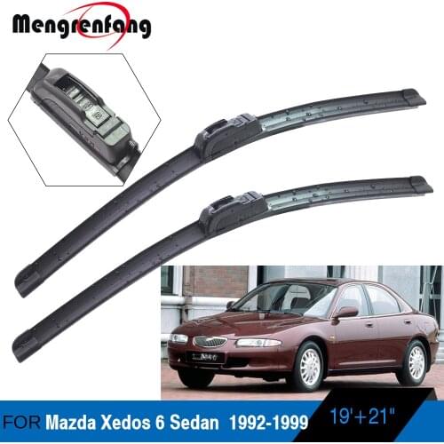 For Mazda Xedos 6 Sedan Car Front Windscreen Wiper Blades Soft Rubber Wiper J Hook Arms 1992 1993 1994 1995 1996 1997 1998 1999