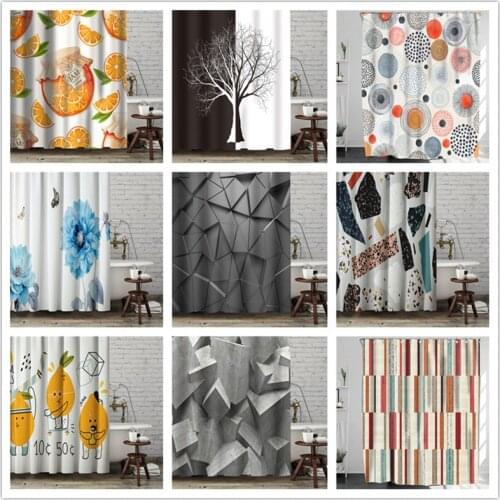 Fruit Artwork Printed Shower Curtains Waterproof Polyester With Hooks Curtains For Bathroom Decoration Nordic Home Decor Curtain