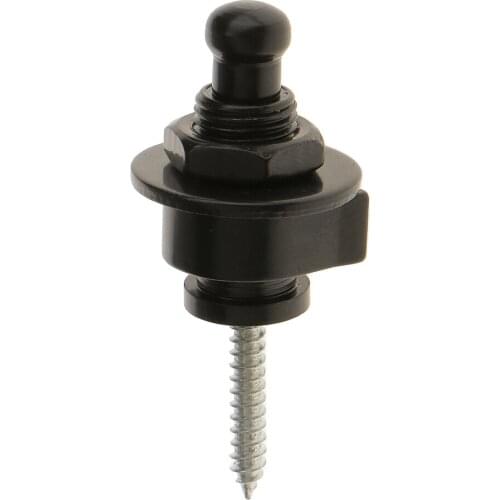 Alloy Skidproof Belt Button Strap Lock Black for Electric Guitar & Bass
