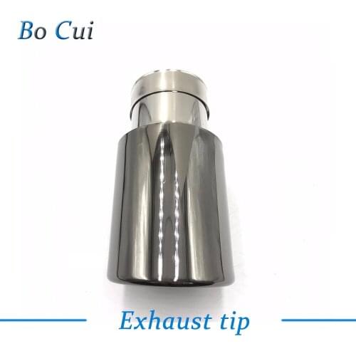 1 Piece 63MM IN -89MM OUT Black Color Exhaust Muffler Universal Car Auto Tip 304 Stainless Steel Tail Pipe