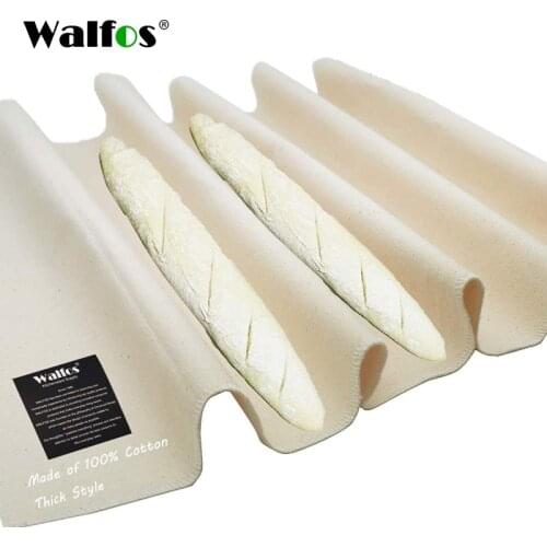 WALFOS Thick Fermented Linen Cloth Proofing Dough Bakers Pans Bread Baguette Baking Mat Pastry Bakers Couche Proofing Cloth
