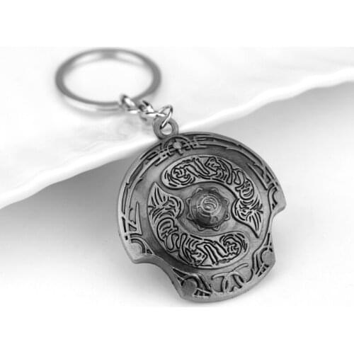 Vintage Jewelry Game DOTA2 Aegis of the Immortal Key Chains Man Boys Cosplay Key Rings chaveiro