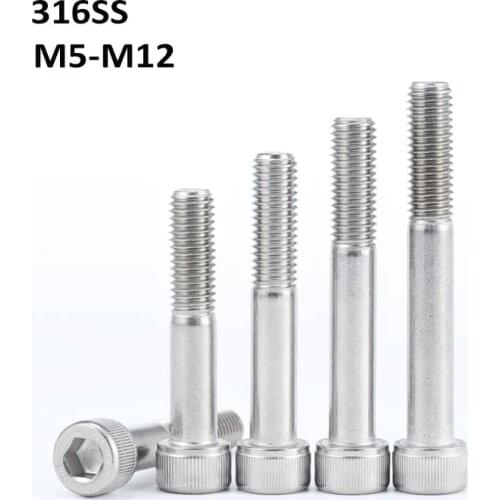 316 Stainless Steel Hex Hexagon Socket Cap Head Screws Partially Threaded Allen Bolts Half Tooth Screw M5 M6 M8 M10 M12