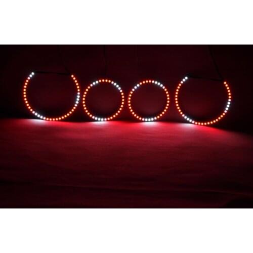 RGBW Angel Eyes Revolving Lights DRL LED Rolling Light Multi-Color Wireless Control RF For 2005-2012 BMW 3 Series Sedan E90