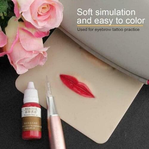 High Quality Silicone False Skin 3D Eyebrow and Lips Tattoo Practice Training Skin Practice Makeup Supply Accessories