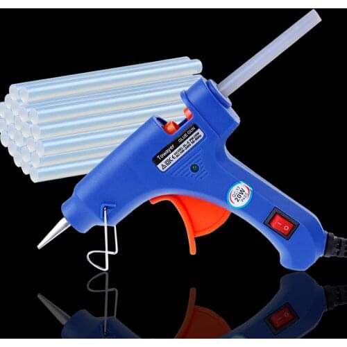 High Qualty Glue Guns Hot Melt Glue Gun with 7*100MM Glue Sticks 20W Industrial Mini Guns Thermo Electric Heat Temperature Tool