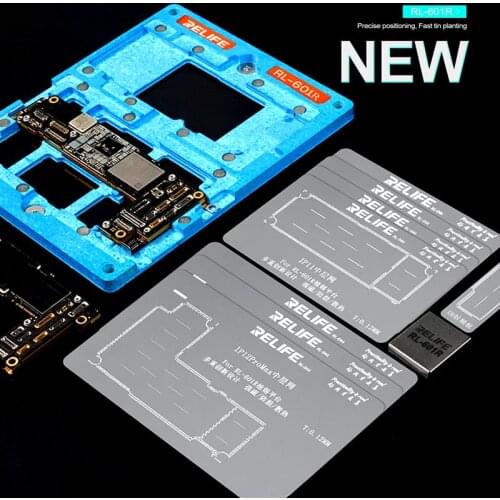RLIFE RL-601R 10 In 1 Strong Magnetic Middle Layer Tin Planting Table BGA Stencil For Iphone X-12ProMax for Phone Repair Tool