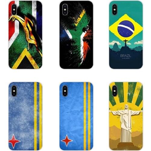 South Africa Aruba Brasil Flag Style Cell Phone Shell Cases For Xiaomi Redmi 4A S2 Note 3 3S 4 4X 5 Plus 6 7 6A Pro Pocophone F1