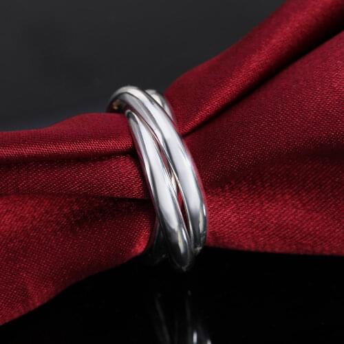 Popular 925 Sterling Silver Simple three circles Rings For Women size 5/6/7/8/9/10 Fashion PartY student Jewelry Holiday gift