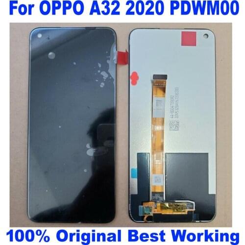 100% Original Working LCD Display Touch Panel Screen Digitizer Assembly Glass Sensor Mobile Pantalla For Oppo A32 2020 PDVM00