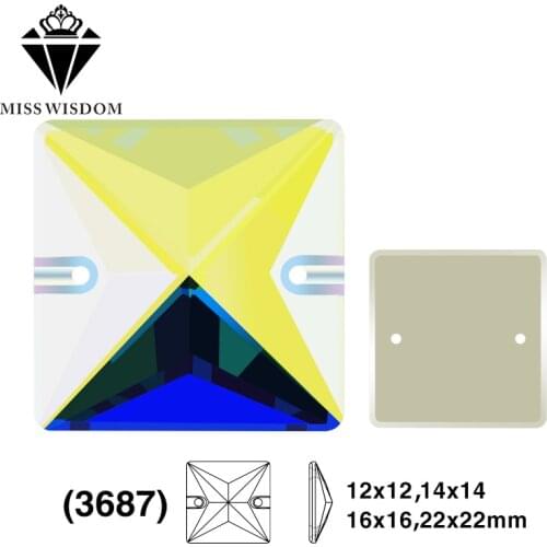 12mm/14mm/16mm/22mm 2018 New product high quality flat glass double hole sew-on rhinestones Hexagon AB color diy accessories