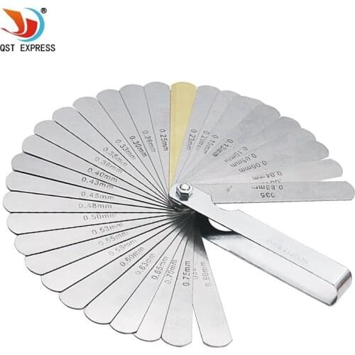 32 pieces of distance meter feeler gauge valve teaching feeler gauge 0.04-0.88 mm gap size.0015-.035 copper piece