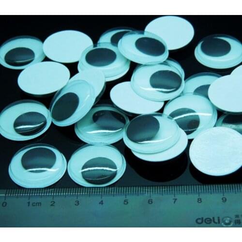 50pcs 25mm 30mm 35mm Self-adhesive Round Wiggly Wobbly Googly Plastic Doll Eyes For Doll Toy/Scrapbook Handmade DIY Crafts