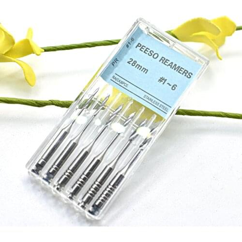 6Pcs/Pack Dental Instrument Peeso Reamers Endodontic Files Reamers Drill Endo Files Peeso Dental Lab Dentist Tools