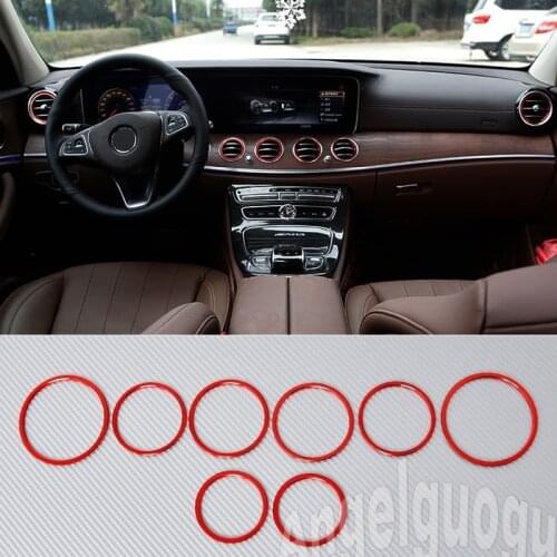 8pcs Air Condition Outlet Decoration Ring Cover Trime Instrument Panel Fit for Mercedes Benz 2016-2021 E W213 Car Accessories