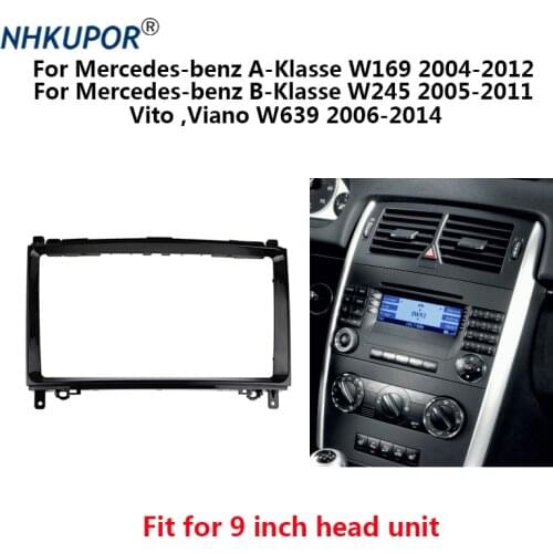 2 Din Car Radio Fascia for Mercedes BENZ A-KLASSE W169 B-KLASSE W245 Vito Viano Dash Kit Frame Auto Stereo Panel Bezel Faceplate