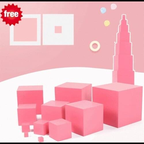 Learning Tower Montessori Sensorial Material Pink Tower Early Childhood Education Preschool Kids Toys Brinquedos Juguetes