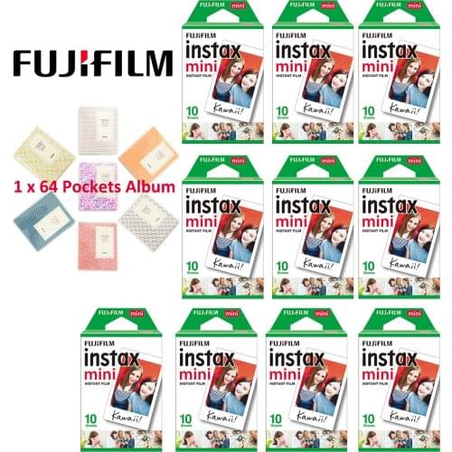 100 Sheet Fujifilm Fuji Instax Mini White Film Instant Photo Paper For Instax Mini 8 70 25 90 Camera SP-1 SP-2 + Free Album