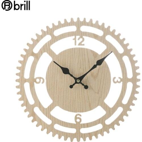 Large Creative Wall Clock Wood Home Decor Decoration Clock Mechanism Living Room Bedroom Silent Horloge Murale Design Moderne