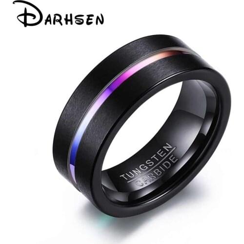 JHSL Black Men Tungsten Rings High Quality Fashion Jewelry Best Father Gift Unique Design High quality Size 7 8 9 10 11 12