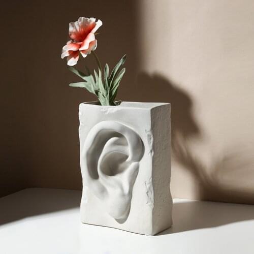 Jingdezhen Ceramic Vase Home Decoratio Flower Face Vase Decoration Home Vase Luxury Flower Pot Dried Flower White Vase Ear Vase