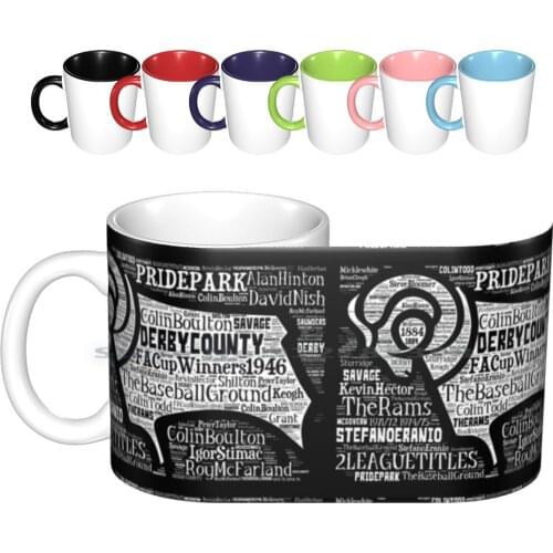 Derby County Club Crest Ceramic Mugs Coffee Cups Milk Tea Mug Derby County Derby Rams Whites Soccer Football Sport Pride Park