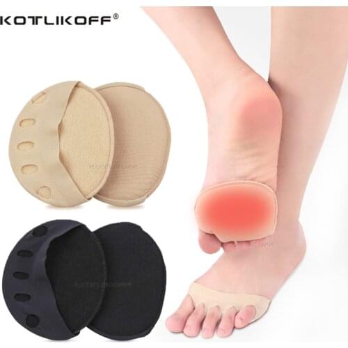 KOTLIKOFF Women Silk Sponge Socks Anti-slip Lining Heelless Liner Sock Invisible Forefoot Cushion Foot Pad High Heels Socks