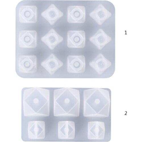 Crystal Epoxy Resin Mold DIY Crafts Jewelry Casting Tool Section Arc Diamond Beads Silicone Mould