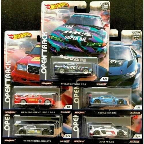 Hot Wheels Car 1:64 Car Culture Open Track NISSAN MERCEDES AUDI AUCRA Collector Edition Metal Diecast Model Car Kids Toys