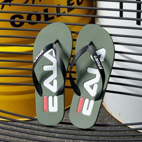 Men Personality Flip Flops Letter Slippers
