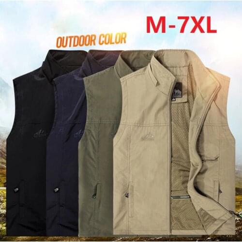 2021Unloading Mens Multi-Pocket Classic Waistcoat Sleeveless Work Vest Photographer Outdoor Tactical Waterproof Hiking Jacket7X