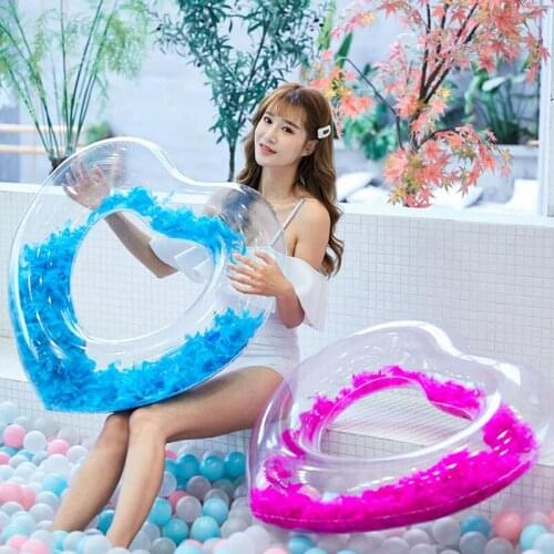 Inflatable Feather Dream Heart Love Swimming Ring Hawaii Summer Party Decoration Pool Float Mattress Toys Beach Party Gift Adult
