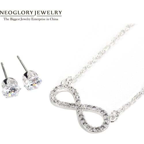 Neoglory Charm Necklaces and Stud Earrings Fashion Jewelry Sets for Women Birthday Gifts 2020 New Arrivals FA