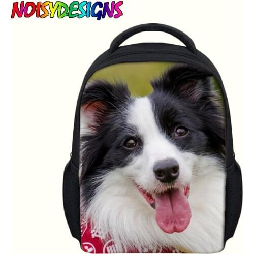NOISYDESIGNS New Kids Schoolbags Kindergarten Children Border Collie Printed School Bags Mini Backpack Satchel Mochila Infantil