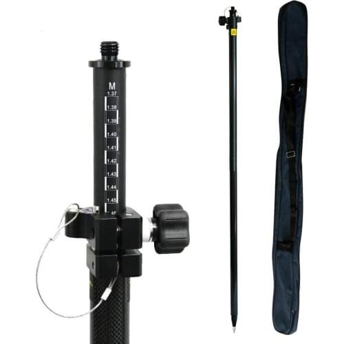 New Telescopic Carbon Fiber Prism GPS Pole Total Station Surveying Double Scale
