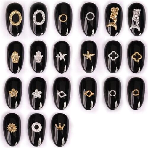 Wholesale Excellent Mixed Styles 5-6mm Nail Art assorted alloy Accessories metal Rhinestone decoration 500pcs/lot free shipping