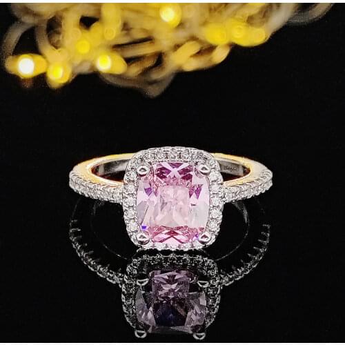 Original solid design 925 Sterling Silver rings two colors for women wedding engagement finger jewelry personalized R466-pink