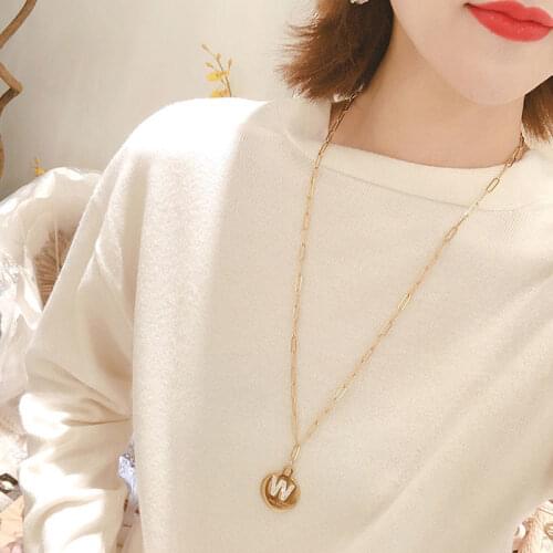 Irregular Necklace Pendant Titanium Steel Sweater Chain Necklace Thick Chain Accessories Necklace Women Accessories Gift