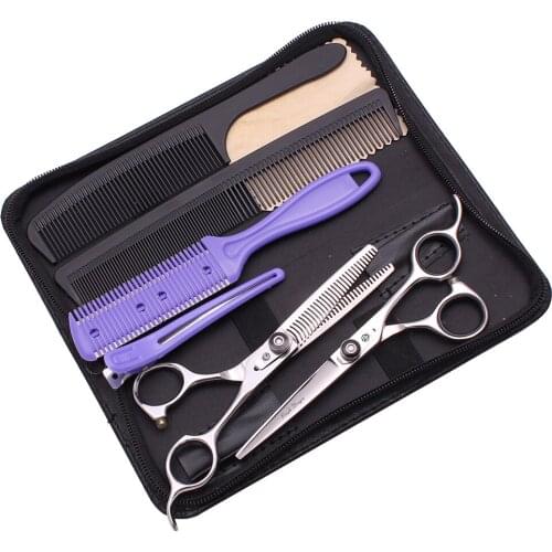 Hair Scissors 6" Purple Dragon Japan 440C Hairdressing Scissors Professional 62HRC Cutting Thinning Shears Salon Styling 2002
