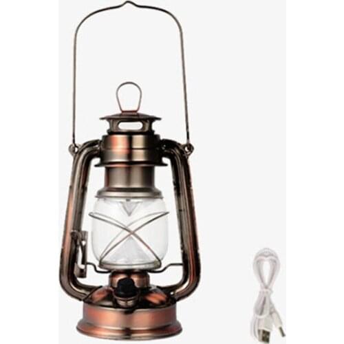 Outdoor Camping Lanterns Retro USB Rechargeable Hanging Tent Light Camp Light Vintage Hiking Portable Lights