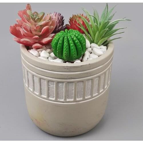 PRZY Classical 3D Planter Molds Stripe silicone Flowerpot Mould Handmade Concrete Plaster Mold DIY Creative Succulent Clay Molds